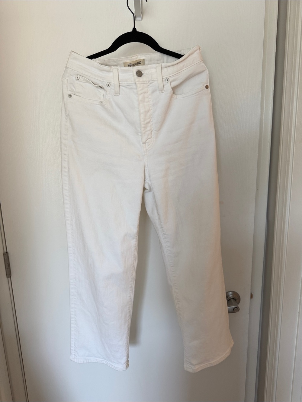 Madewell Cream Straight-Leg Jeans